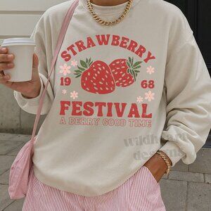 Strawberry Festival Sweatshirt - Sand